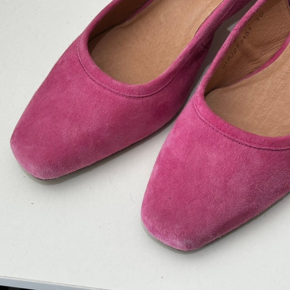 J. Jill Pink Suede Slingback Block Heel Pumps Womens 10 - Picture 7 of 13
